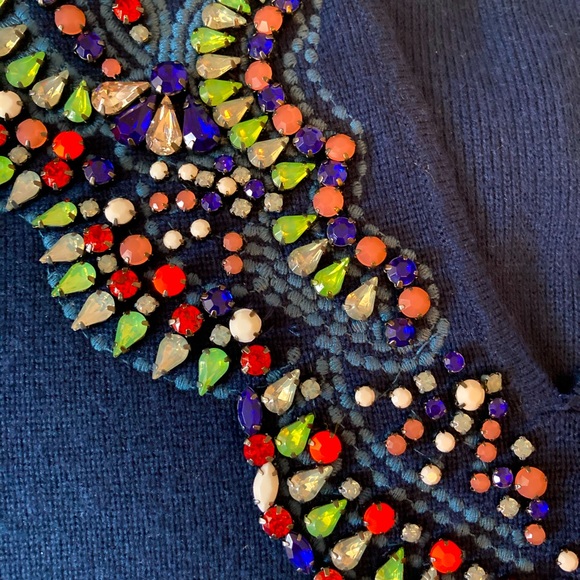 Anthropology/Moth Jewel-neck Sweater SZ-L - Picture 5 of 9